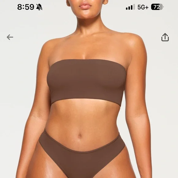 SKIMS NWT Brown Bandeau Top - Picture 2 of 6
